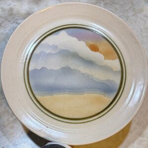 Scenic Ceramic Plate with painted sky scape
